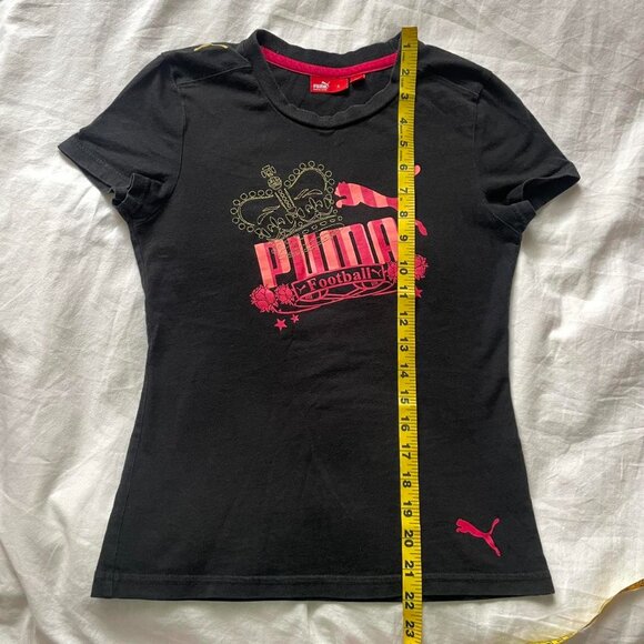 Vintage Black and Pink Puma Football Baby Tee - Picture 6 of 8